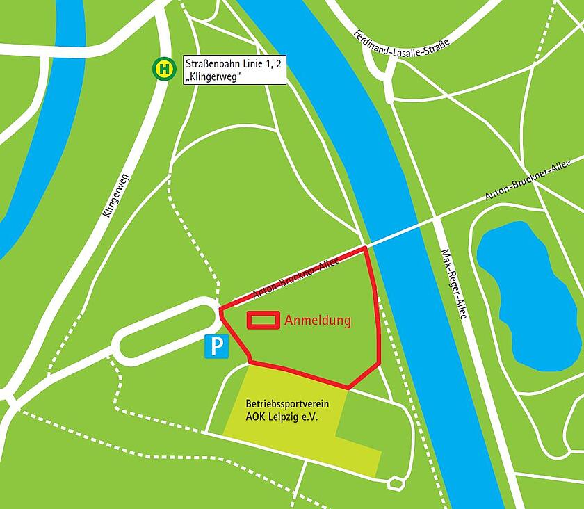 Lageplan der Laufstrecke
