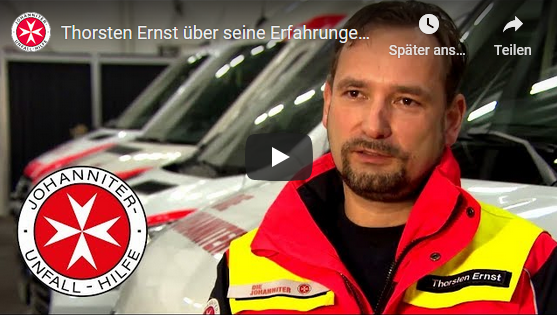 Bereichsleiter Thorsten Ernst über seine Erfahrungen bei der Johanniter-Unfall-Hilfe